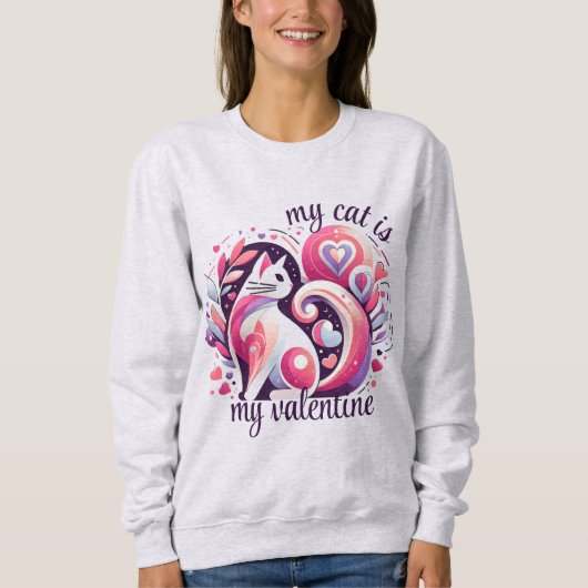Sweatshirt Mon chat est ma Saint Valentin (Devant)