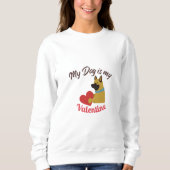 Sweatshirt Mon chien est mon Saint-Valentin – Illustration d' (Devant)