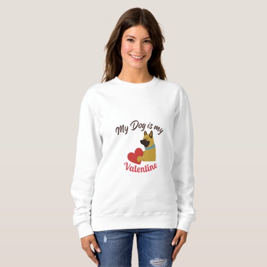 Sweatshirt Mon chien est mon Saint-Valentin – Illustration d' (Devant entier)