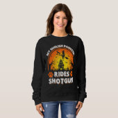 Sweatshirt Mon chien pointer anglais monte une sorcière à tra (Devant entier)