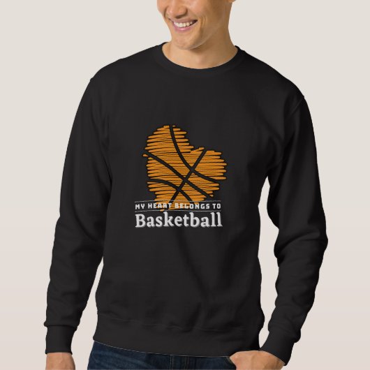 Sweatshirt Mon coeur appartient à BASKETBALL (Devant)