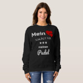 Sweatshirt Mon Coeur bat pour mon caniche (Devant entier)