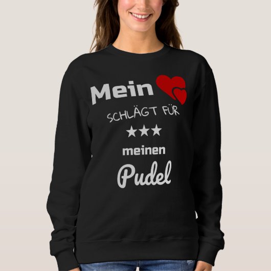 Sweatshirt Mon Coeur bat pour mon caniche (Devant)