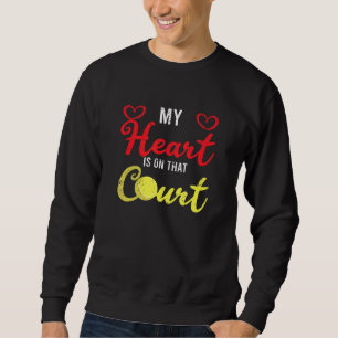 Sweatshirt Mon Coeur Est Sur Ce Court-Tennis Player Coach Rac