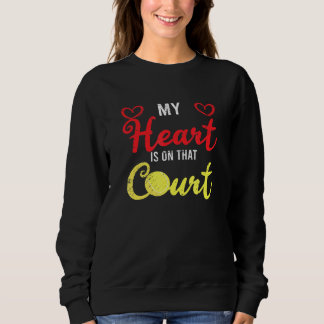 Sweatshirt Mon Coeur Est Sur Ce Court-Tennis Player Coach Rac