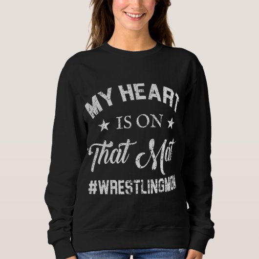 Sweatshirt Mon Coeur Est Sur Ce Mat Qui Lutte Maman (Devant)