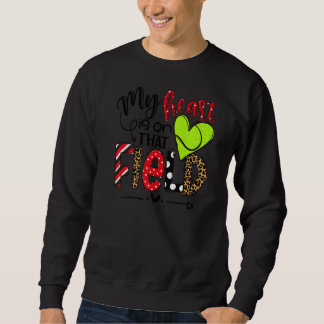 Sweatshirt Mon Coeur Est Sur Ce Terrain Tennis Sport Maman Je