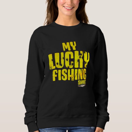 Sweatshirt Mon costume de pêche chanceux - Poisson d'eau douc (Devant)