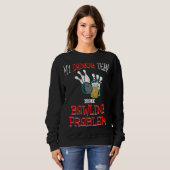 Sweatshirt Mon Équipe Boire A Un Problème De Bowling Bière Gr (Devant entier)