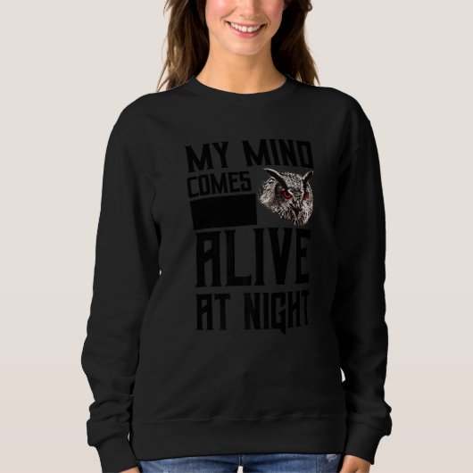 Sweatshirt Mon Esprit Vit À Night Owl (Devant)