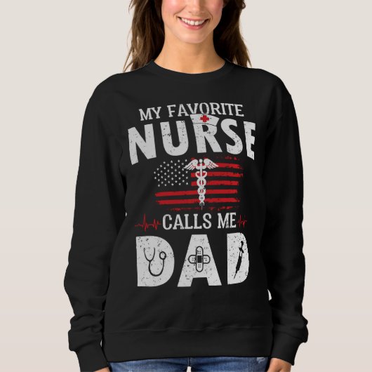 Sweatshirt Mon Favori M'Appelle Papa Américain Drapeau Pères (Devant)