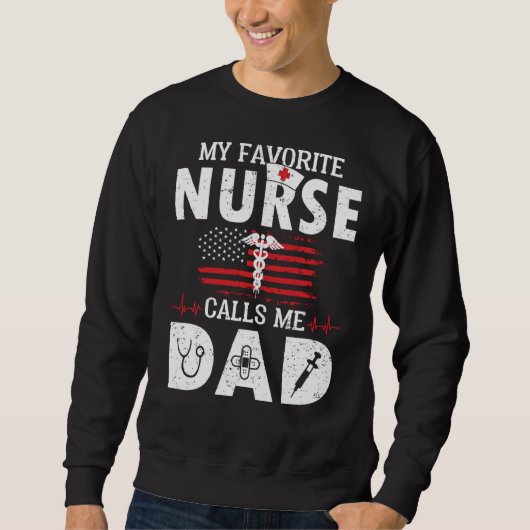 Sweatshirt Mon Favori M'Appelle Papa Américain Drapeau Pères  (Devant)