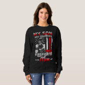 Sweatshirt Mon Fils A Ton Dos Fier Pompier Maman Mère (Devant entier)