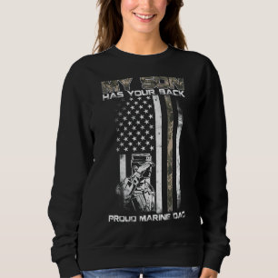 Sweatshirt Mon Fils A Ton Dos Marine Papa Camouflage 1