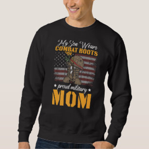 Sweatshirt Mon Fils Porte Des Bottes De Combat Fière Maman Mi