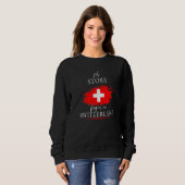 Sweatshirt Mon Histoire Commence En Suisse Drapeau (Devant entier)