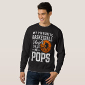 Sweatshirt Mon Joueur De Basket Favori M'Appelle Des Pops (Devant entier)