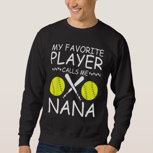 Sweatshirt Mon Joueur de Softball Préféré M'appelle Nana Base (Devant)