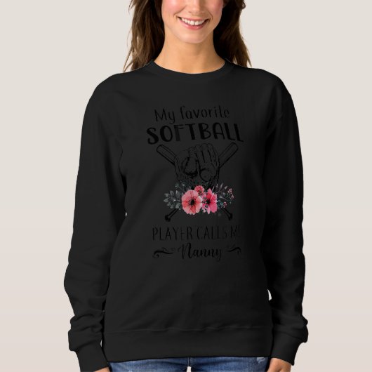 Sweatshirt Mon Joueur préféré de softball m'appelle mère noun (Devant)
