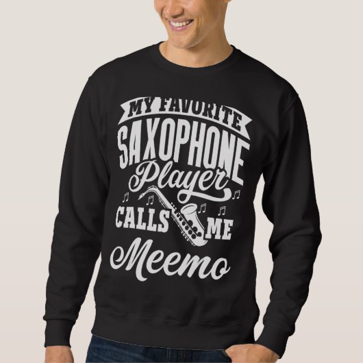 Sweatshirt Mon Lecteur Saxophone Préféré M'Appelle Meemo (Devant)