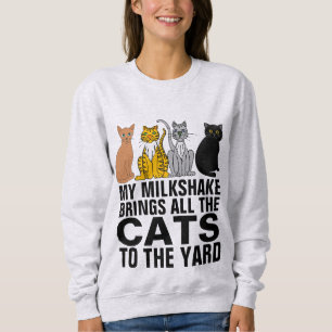 SWEATSHIRT MON MILKSHAKE ATTIRE TOUS LES CHATS DANS LES T-SHI