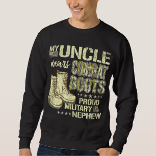 Sweatshirt Mon oncle Porte des bottes de combat Chien Tags Fi