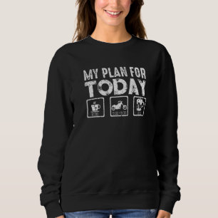 Sweatshirt Mon Plan Pour Aujourd'Hui Moto Café Et Bière