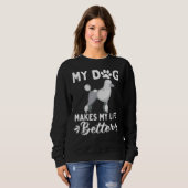 Sweatshirt Mon Poodle Améliore Ma Vie (Devant entier)