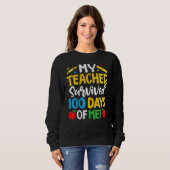 Sweatshirt Mon professeur a survécu 100 jours de moi Dab 100 (Devant entier)
