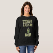 Sweatshirt Mon soldat préféré m'appelle maman Fière maman mil (Devant entier)