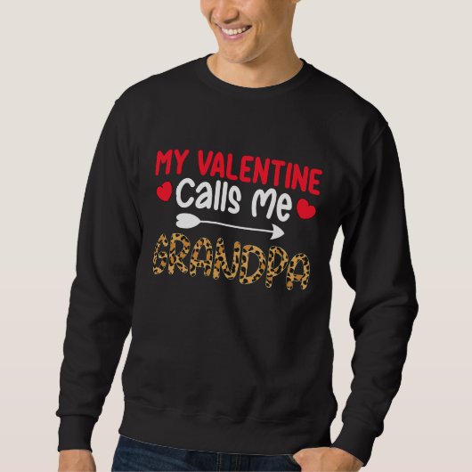 Sweatshirt Mon Valentin m'appelle Grand-père Léopard Buffle (Devant)