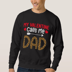 Sweatshirt Mon Valentin m'appelle Papa Léopard Buffalo à carr