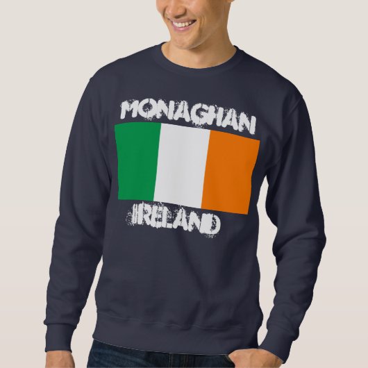 Sweatshirt Monaghan, Irlande avec drapeau irlandais (Devant)