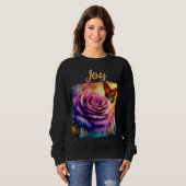 Sweatshirt Monarque Papillon violet Rose coucher de soleil or (Devant entier)