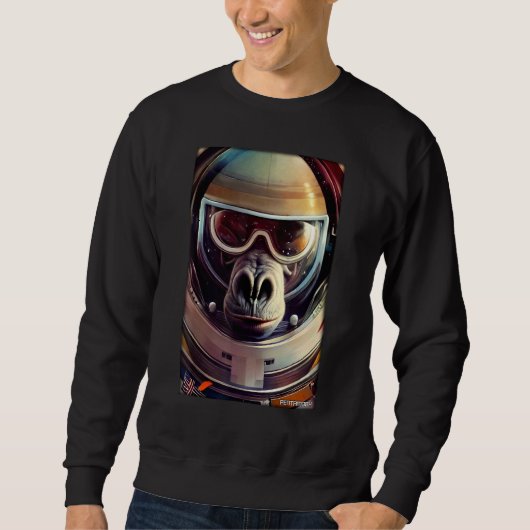Sweatshirt Monkey Ape Animal Astronaut Space Universe Galaxy (Devant)