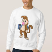 Sweatshirt Monkey as Skater with Skateboard (Devant)