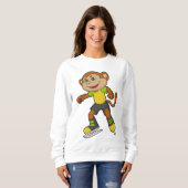 Sweatshirt Monkey at Ice skating with Ice skates (Devant entier)