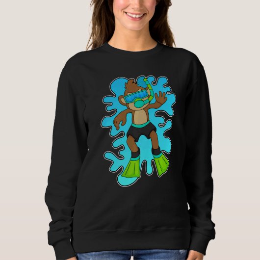 Sweatshirt Monkey Diving Snorkel Pnage lunettes (Devant)