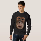 Sweatshirt Monkey Face Chimpanzee Ape Zoo Animal (Devant entier)
