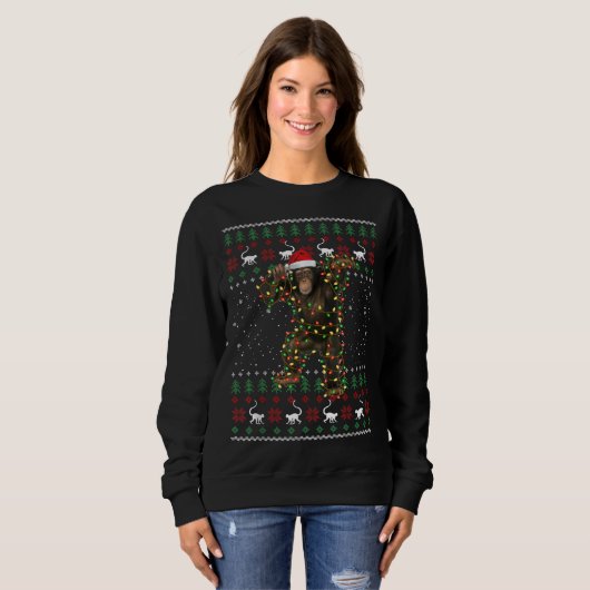 Sweatshirt Monkey Ugly Christmas Sweater (Devant entier)