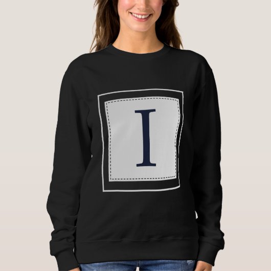 Sweatshirt Monogram Letter I Alphabet I Initial Navy Blue (Devant)