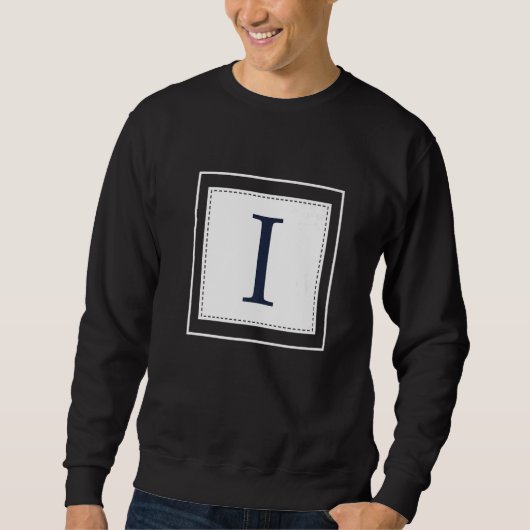 Sweatshirt Monogram Letter I Alphabet I Initial Navy Blue (Devant)
