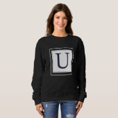 Sweatshirt Monogram Letter U Alphabet U Initial Navy Blue (Devant entier)