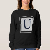 Sweatshirt Monogram Letter U Alphabet U Initial Navy Blue (Devant)