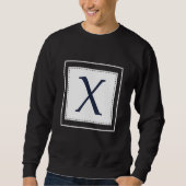 Sweatshirt Monogram Letter X Alphabet X Initial Navy Blue (Devant)