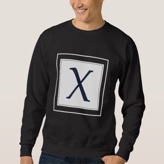 Sweatshirt Monogram Letter X Alphabet X Initial Navy Blue (Devant)