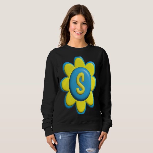 Sweatshirt Monogram S  Colorful Flower (Devant entier)