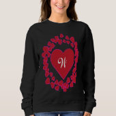 Sweatshirt Monogram W Heart Wreath Shape (Devant)