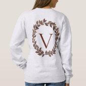 Sweatshirt Monogramme de feuille d'automne Nom initial Design (Dos)