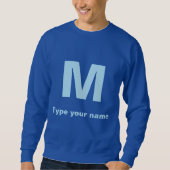 Sweatshirt Monogramme et nom sur Deep Royal Blue Hommes (Devant)